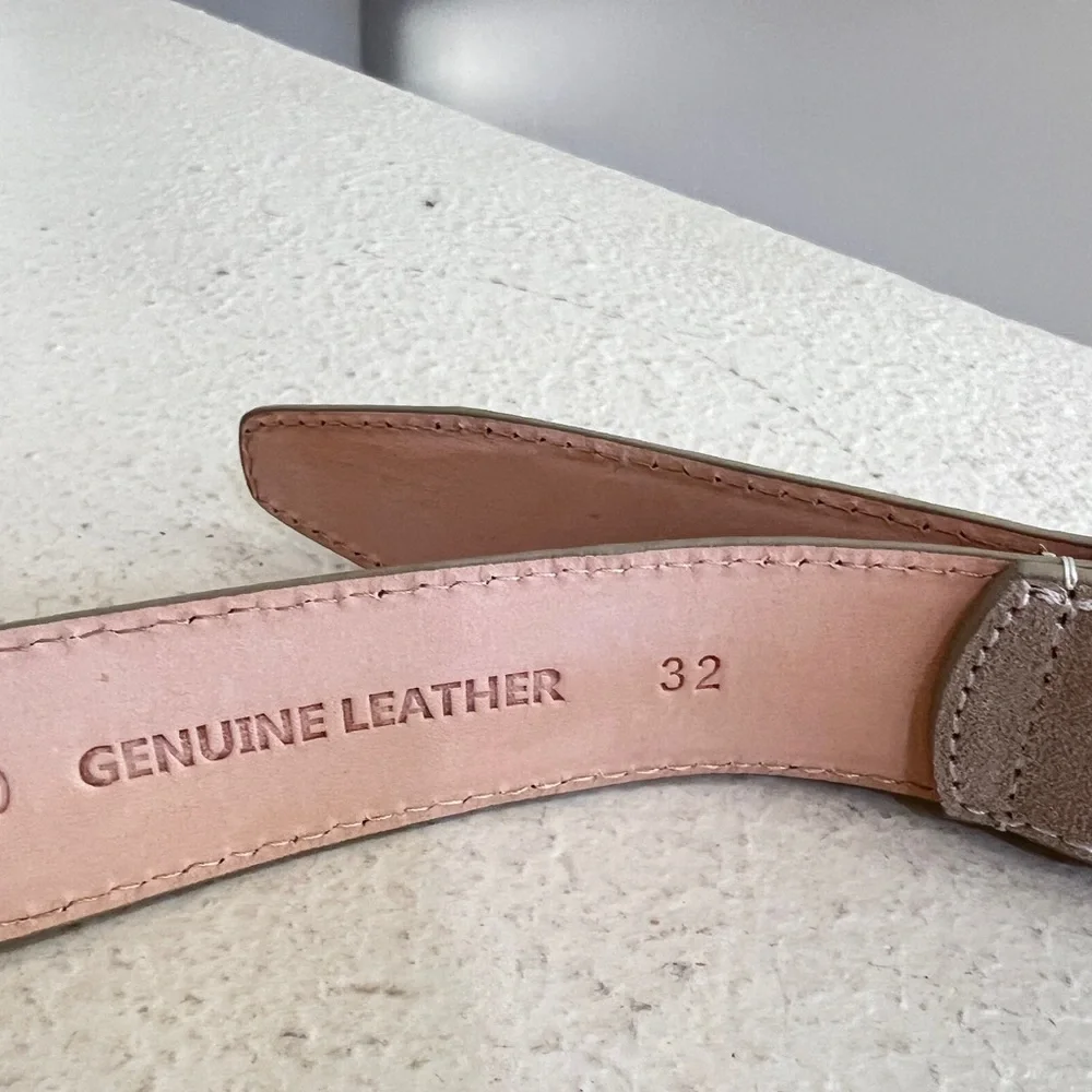 Unisex  Genuine Suede Leather tan neutral belt Casual work Belt size 32